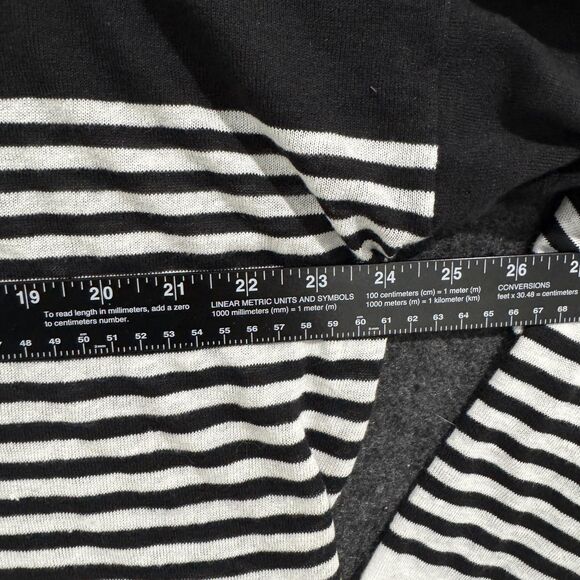 Eileen Fisher Sweater Women's Small Black White Stripe Linen Cotton Boxy Top - Picture 4 of 7